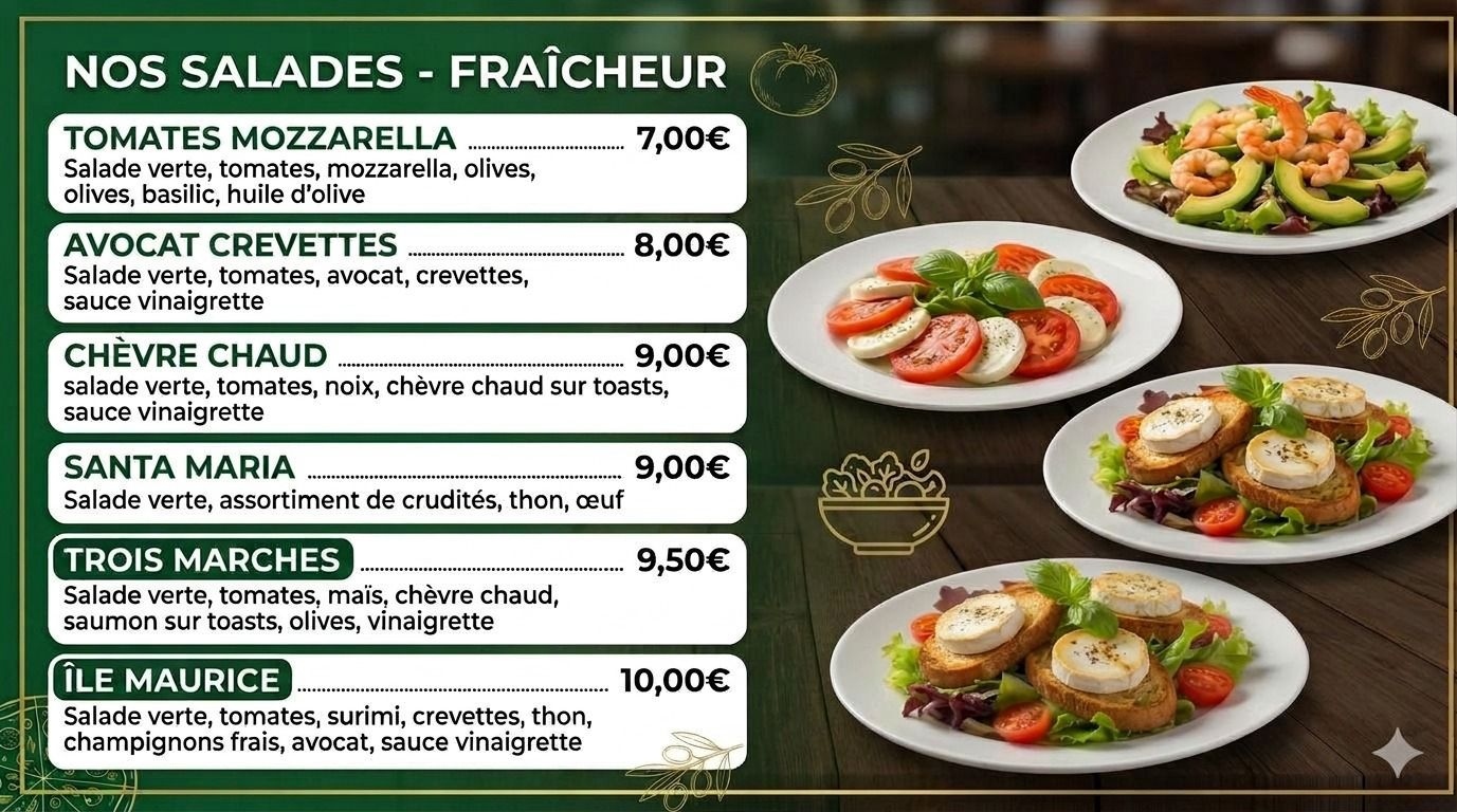 Nos salades fraîches